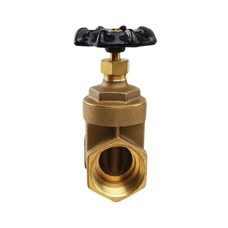 Everflow FIP Heavy Duty Gate Valve with Wheel Handle, Cast Brass 1-1/4" 207T114